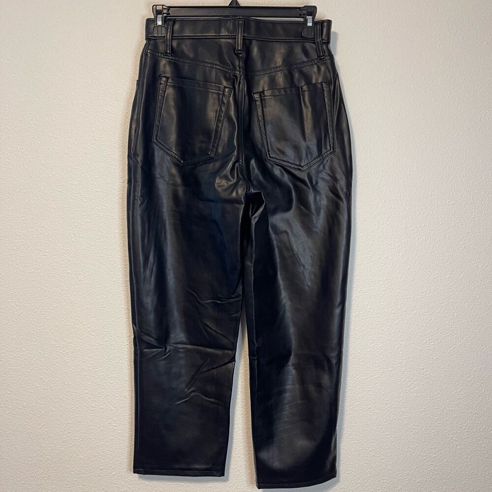 Abercrombie & Fitch The Ankle Straight Ultra High Rise Vegan Leather Curve Love - Picture 2 of 9
